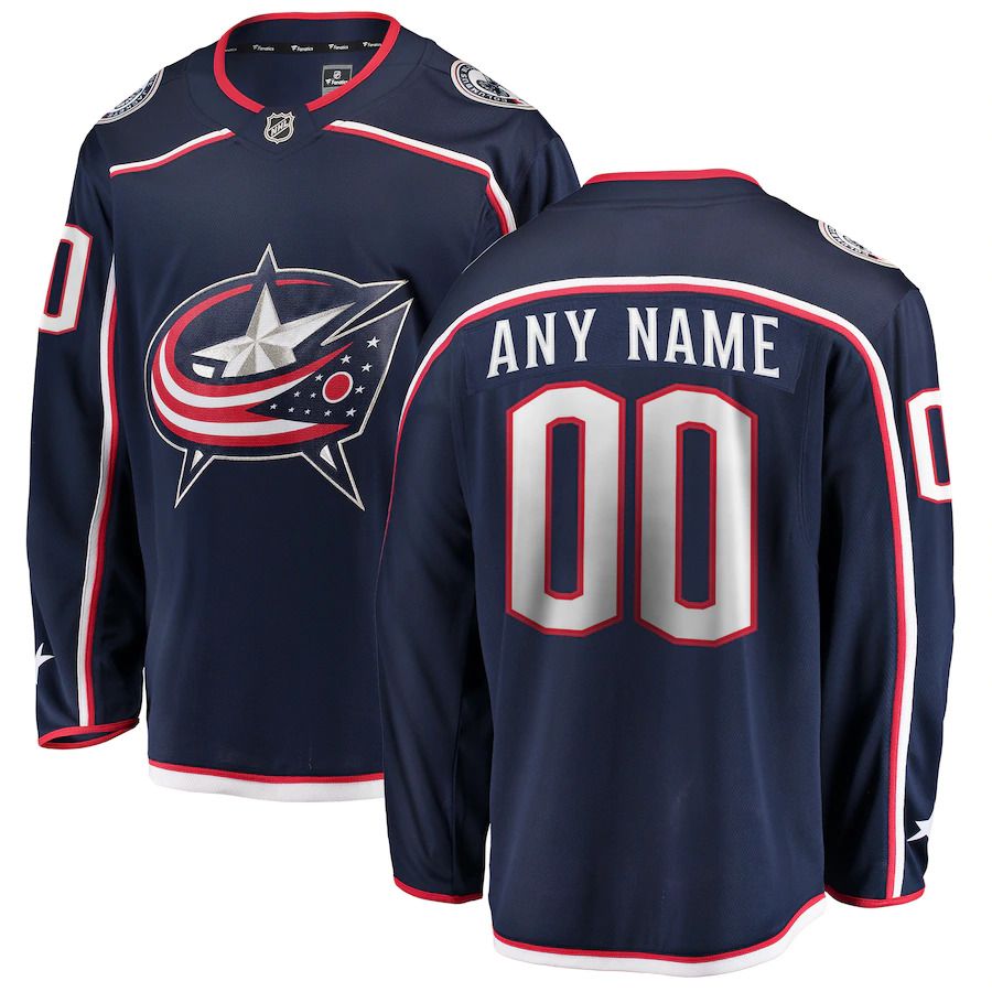 Men Columbus Blue Jackets Fanatics Branded Navy Home Breakaway Custom NHL Jersey->columbus blue jackets->NHL Jersey